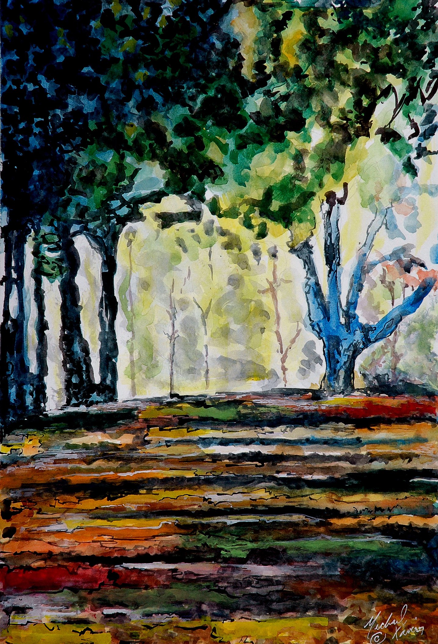 Wooded Florida landscape painting by Michael Xavier